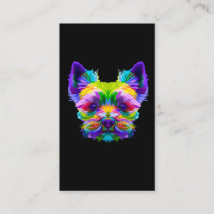 Cartão De Visita Geometric Yorkshire Terrier Yorkie Art Animal Love