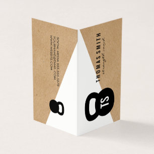 Cartão De Visita Geométrico do Treinador Pessoal Kettle Bell