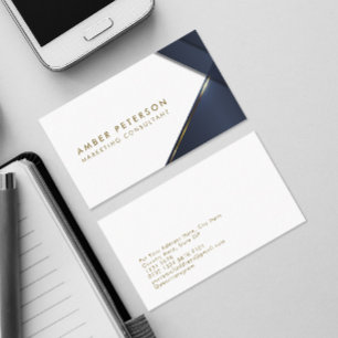 Cartão De Visita Geométrico Elegante   Profissional Dourado moderno