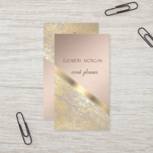 Cartão De Visita Geométrico Moderno Clássico,Abstrato Faux Dourado