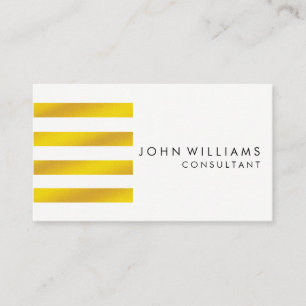 Cartão De Visita Geométrico Moderno e Dourado Faux Professional em 