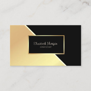 Cartão De Visita Geométrico Moderno, Elegante, Dourado, Moldura