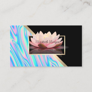 Cartão De Visita Geométrico Moderno, Lotus Holographic Elegante