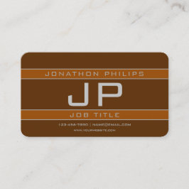 Cartão De Visita Geométrico Simples de Castanho e Cinza