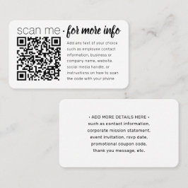 Cartão De Visita Gerador de códigos QR - Branco minimalista moderno