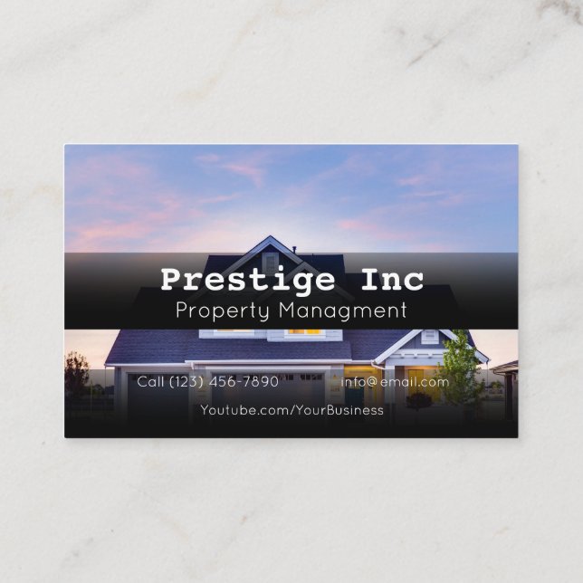 Cartão De Visita Gerenciador de Gerenciamento de Propriedades Profi (Verso)