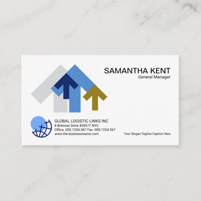 Cartão De Visita Gerenciador de Logística de Setas de Suprimentos C (Frente)