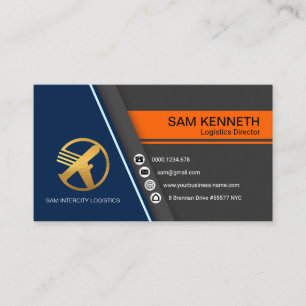 Cartão De Visita Gerenciador de Logística Profissional de Chic Con