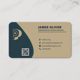 Cartão De Visita Gerenciador de Serviços Administrativos Moderno do