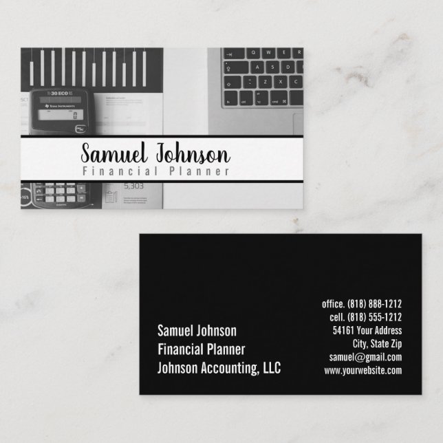 Cartão De Visita Gerenciamento de Riqueza do Contador do Planejador (Frente/Verso)