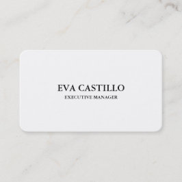 Cartão De Visita Gerente branco simples e elegante moderno e elegan