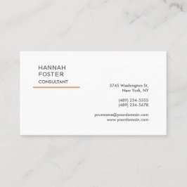 Cartão De Visita Gerente consultor branco da Elegante Trendy Plain