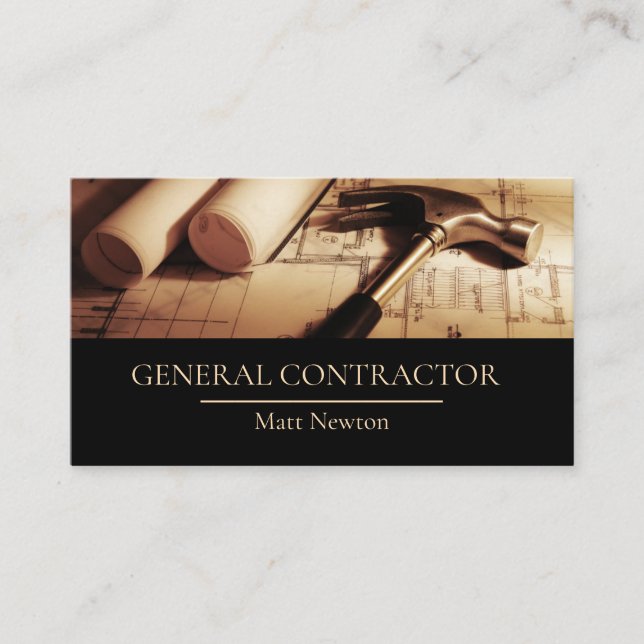 Cartão De Visita Gerente de Construtor de Empreiteira Geral Constru (Frente)