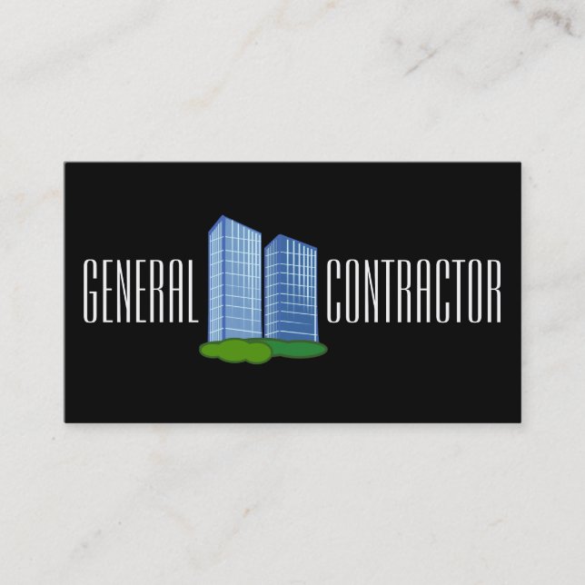 Cartão De Visita Gerente de Construtor de Empreiteiro Geral Constru (Frente)