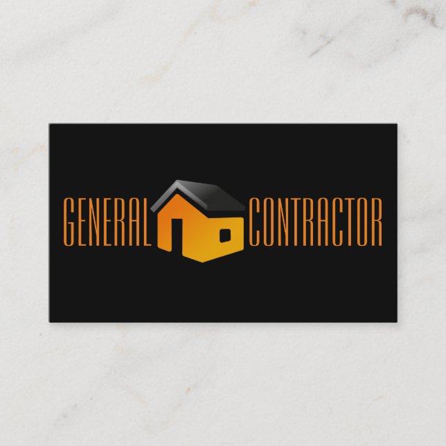 Cartão De Visita Gerente de Construtor de Empreiteiro Geral Constru (Frente)