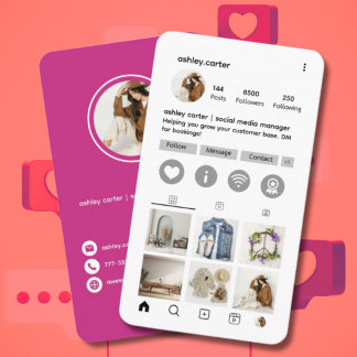 Cartão De Visita Gerente de Mídia Social da Moda