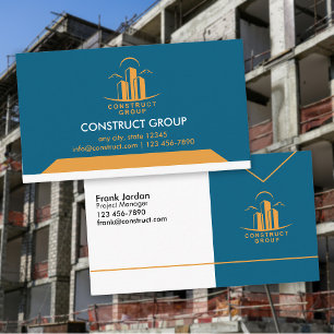 Cartão De Visita Gerente de Projetos de Construção