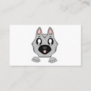 Cartão De Visita German shepherd Prata e Cartografia Preta de Pequi