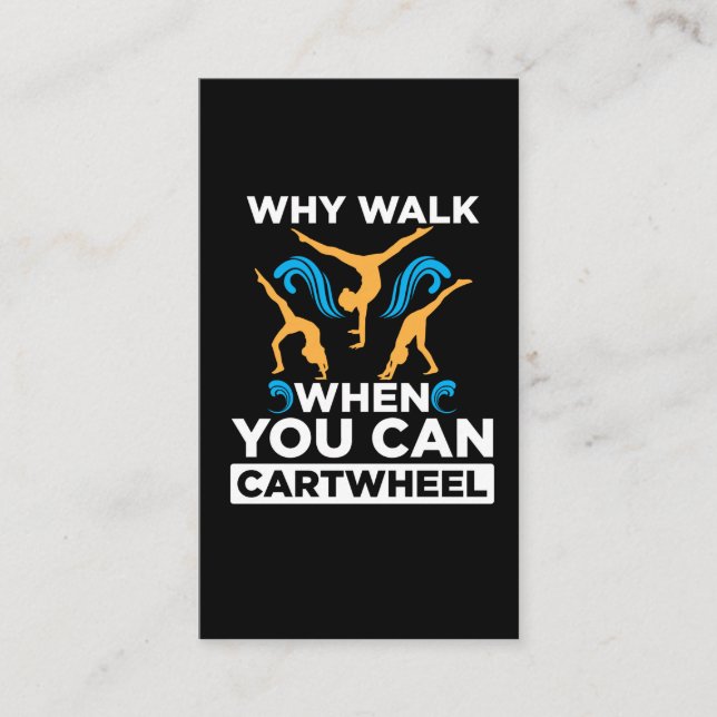 Cartão De Visita Ginástica Garota acrobacia treino esporte (Frente)