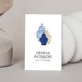 Cartão De Visita Ginger Jars Pottery Elegant Interior Designer