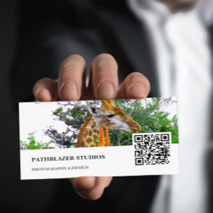 Cartão De Visita Giraffe Aloe Fotografia de animais selvagens