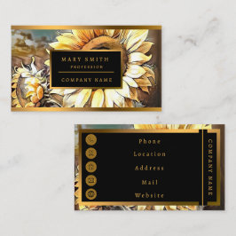 Cartão De Visita Girassóis Na Coleção De Arte Moderna Da Janela