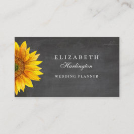 Cartão De Visita Girassol. Flor rústica. Profissional de quadro