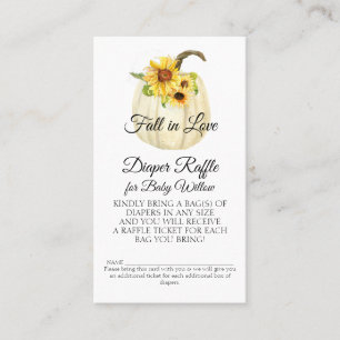 Cartão De Visita Girassol Fralda de Abóbora Floral Raffle