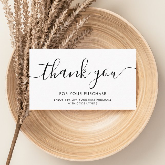 Cartão De Visita Girly Customer Obrigado Código QR Branco (Criador carregado)