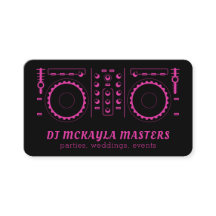 Girly DJ Disc Jockey Neon Rosa e Black Turntable