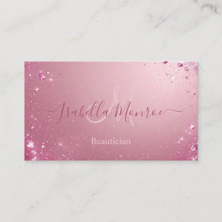 Cartão De Visita Girly Pale Pink Luxe Beautician Skin Nail Expert