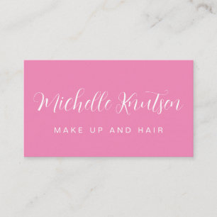Cartão De Visita Girly Pink Makeup Artist Hair Salon