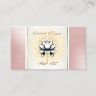 Cartão De Visita Girly Trendy Modern Elegante White Lotus