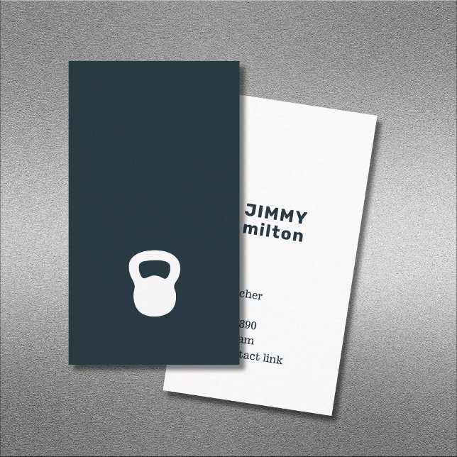 Cartão De Visita Giro branco branco minimalista azul (Criador carregado)