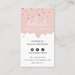 Cartão De Visita GLACÉ BAKER borrão coloridas moderno