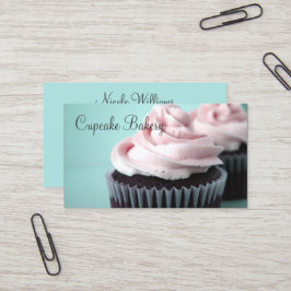 Cartão De Visita Glacé cor-de-rosa da baunilha dos cupcakes do