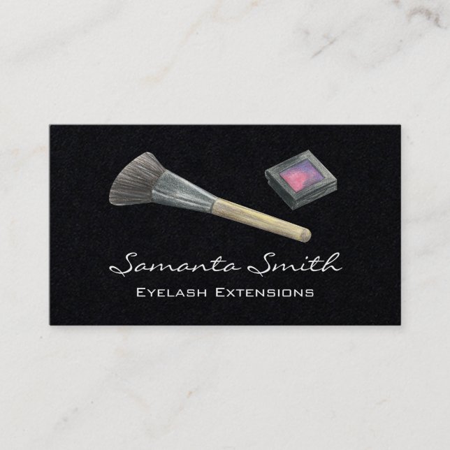 Cartão De Visita Glam Beauty Makeup Artist Eyelashes & Lábios Busin (Frente)