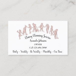 Cartão De Visita Glam branco do logotipo Maid para serviços de lim