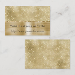 Cartão De Visita Glam Champagne Dourado Diamantes Glitzy