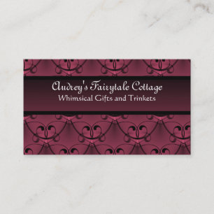 Cartão de visita Glam clássico, Borgonha