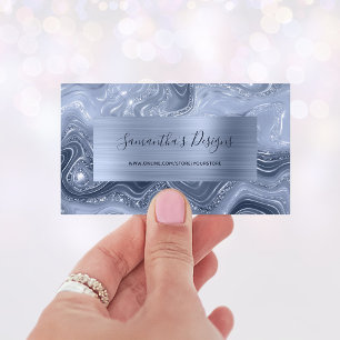 Cartão De Visita Glam da Agata Azul-Marmogata de Luxo