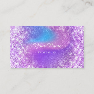 Cartão De Visita Glam de Glitter Purple Consulting de Beleza Profis