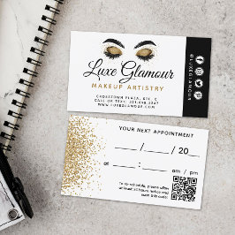 Cartão De Visita Glam Dourado Olhos Lashes Brow Beauty Bar Compromi