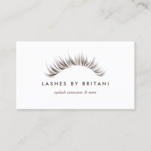 Cartão De Visita Glam Eyelashes branco e castanho