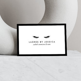 Cartão De Visita Glam Eyelashes Preto e Branco Clássicos