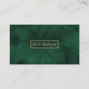 Cartão De Visita Glam Floral Floral Dourado Verde Moderno Elegante