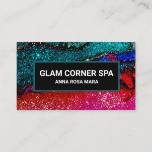 Cartão De Visita *~* Glam Glam Rainbow QR Glitter Beauty Glitz
