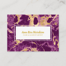 Cartão De Visita *~* Glam Gold Foil Purple Marble Popular Chic