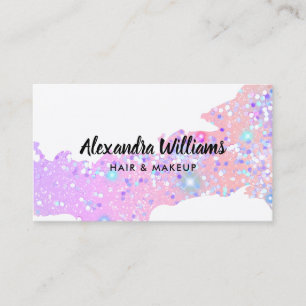 Cartão De Visita Glam Holográfico Brilho Moderno Tendência Único