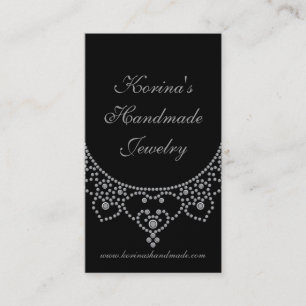 Cartão de visita Glam Jewelled, prata